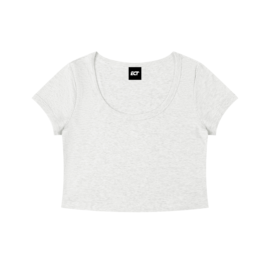 Women's Solid Color Slim Crop T-Shirt