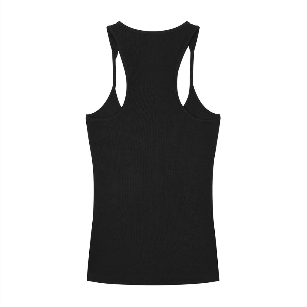 Lucky Cat Slim Fit Ribbed Racerback Tank Top