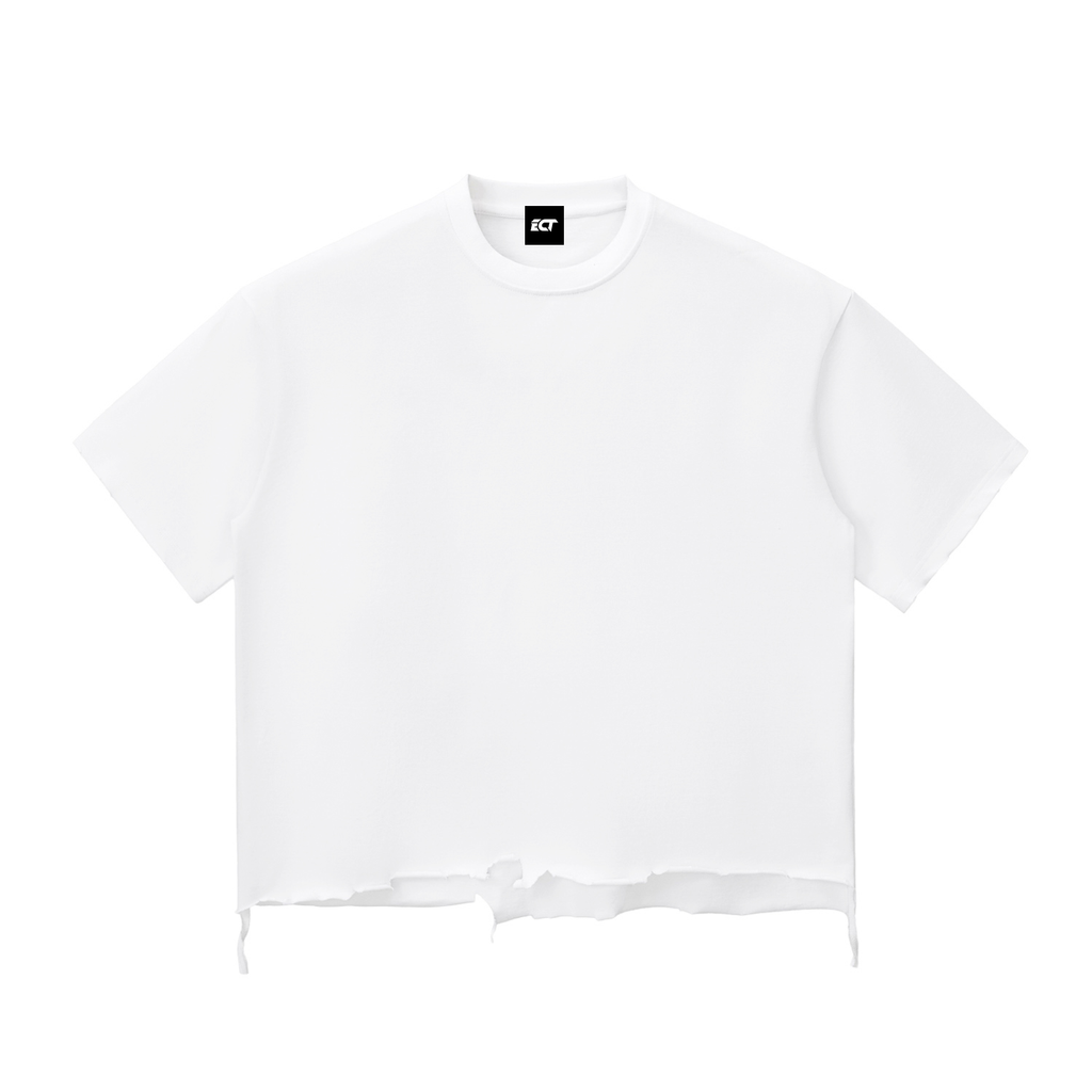 Snow Wash Raw-Hem Boxy T-shirt