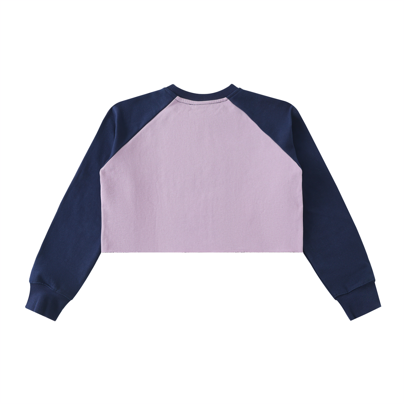 Lucky Cat Studios Raw-Hem Raglan Crop Sweatshirt