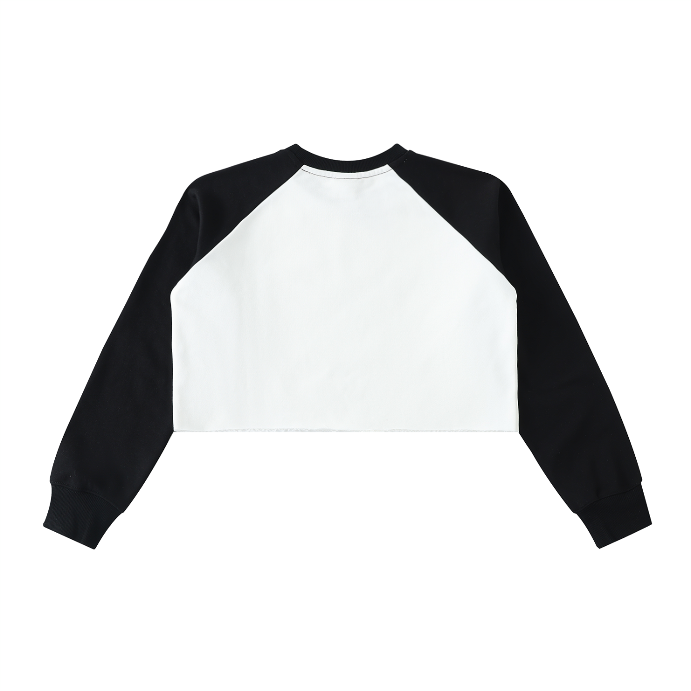 Lucky Cat Studios Raw-Hem Raglan Crop Sweatshirt