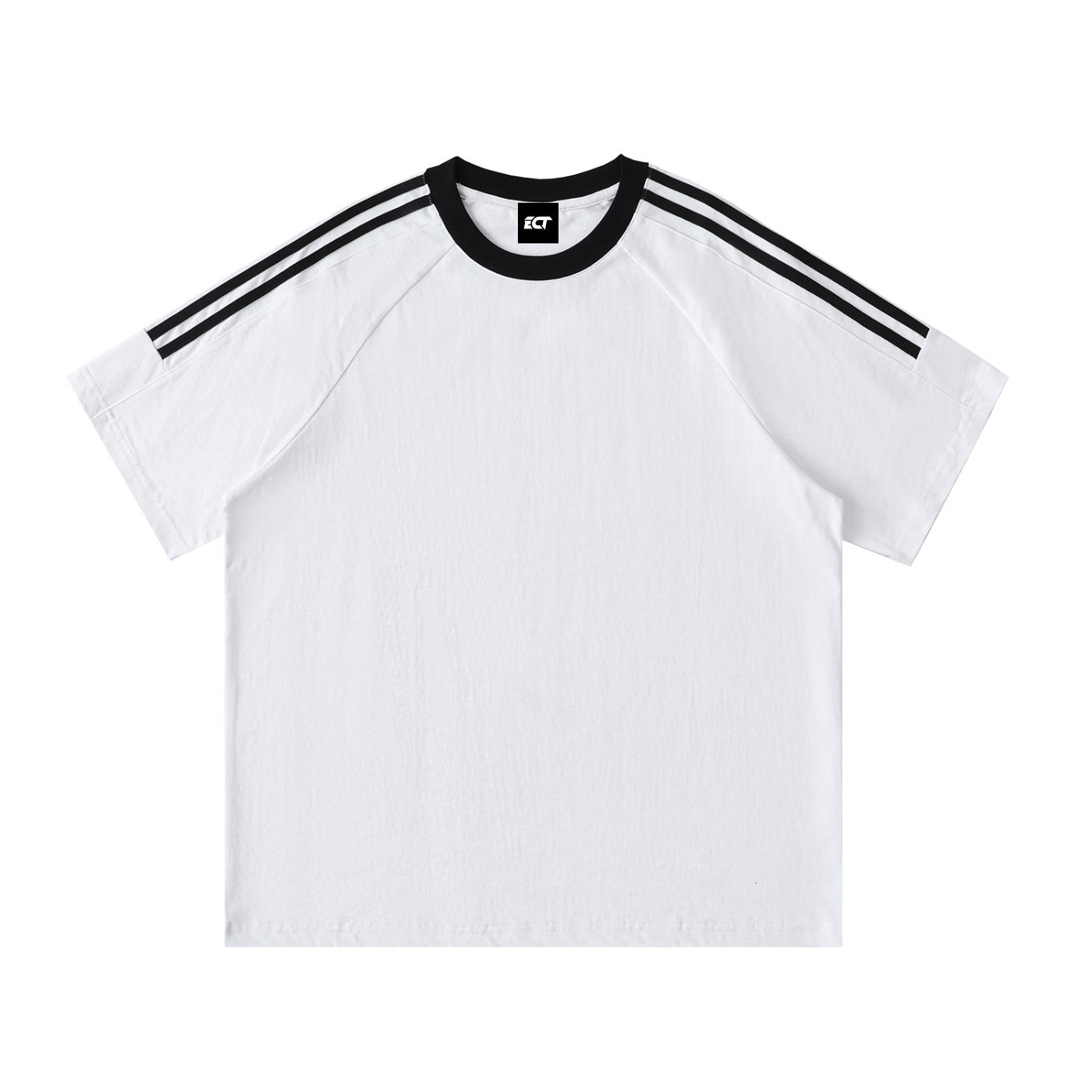 Contrast Tape Crewneck Cotton T-Shirt