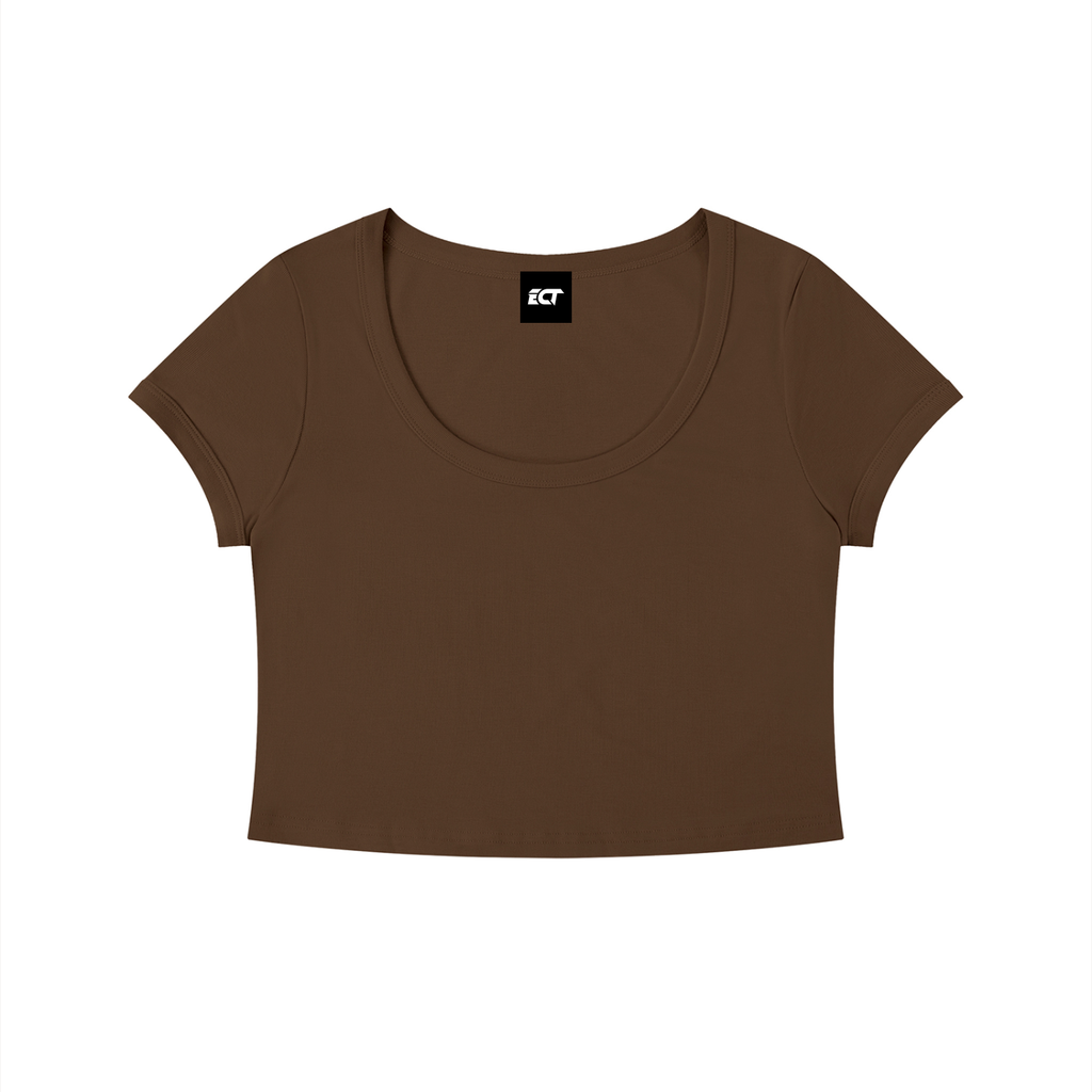 Women's Solid Color Slim Crop T-Shirt