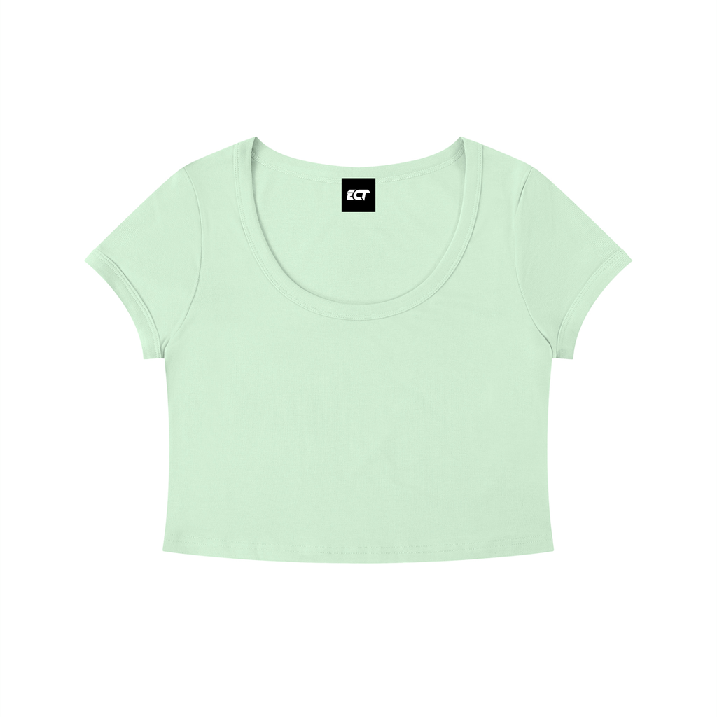 Women's Solid Color Slim Crop T-Shirt