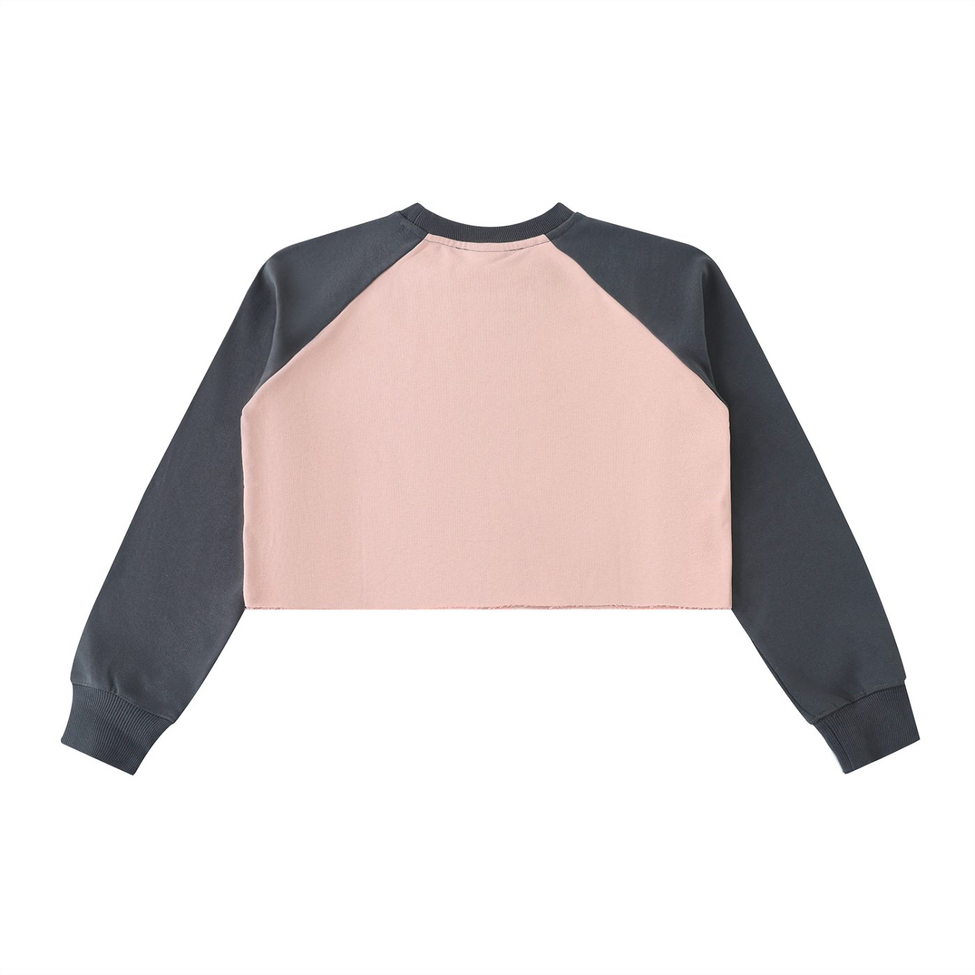 Lucky Cat Studios Raw-Hem Raglan Crop Sweatshirt