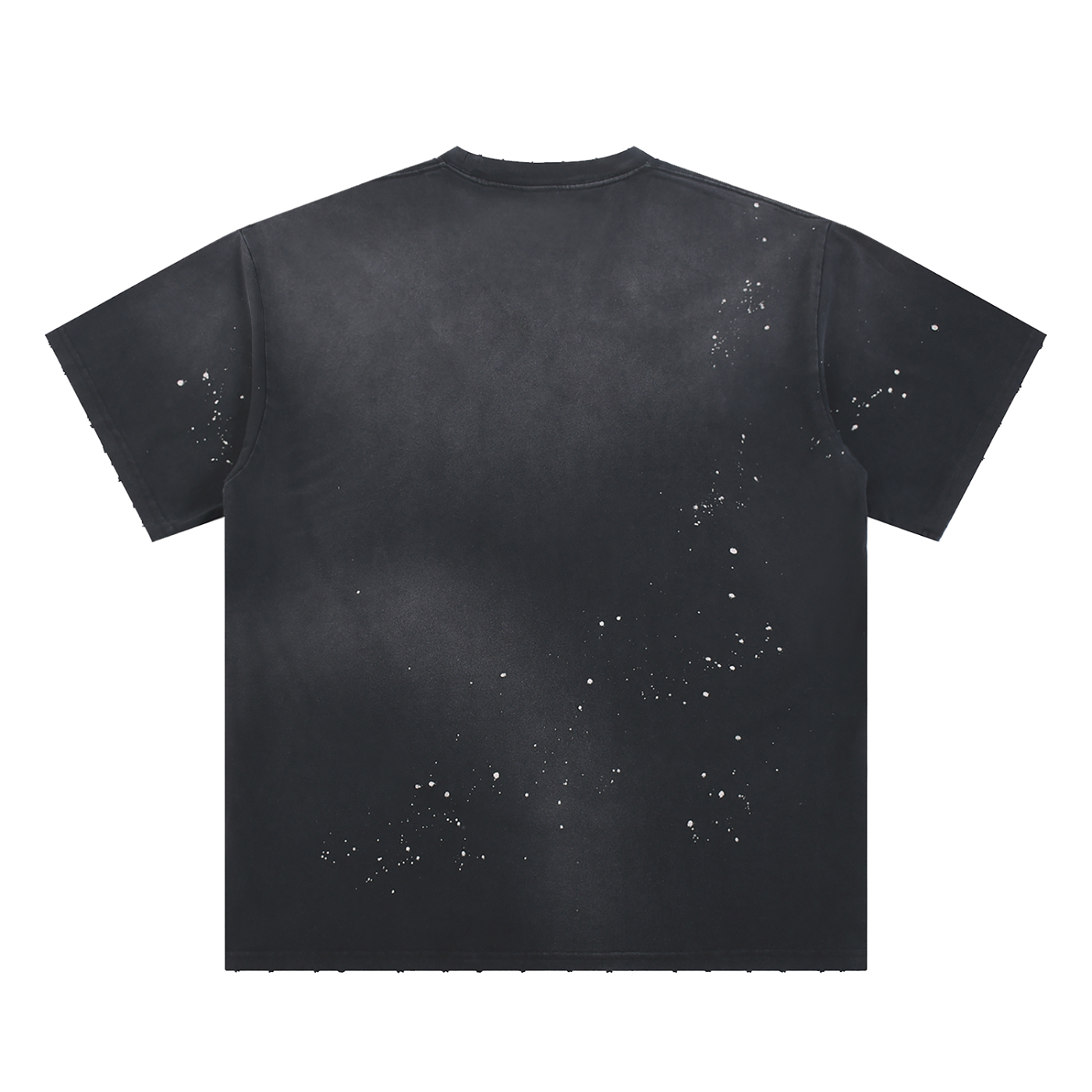 Lucky Cat Hand-Frayed Sunfade Paint Splatter T-Shirt